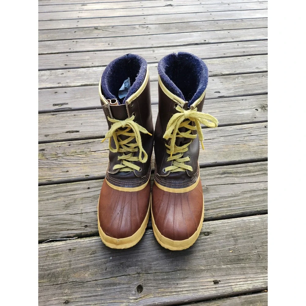 Sorel Arctic Pac‎ Winter Boots Brown Leather Rubber Duck Boots Canada Men 12